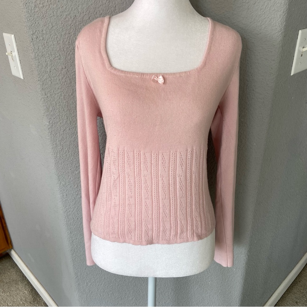 Free For All Pink Knit Long Sleeve